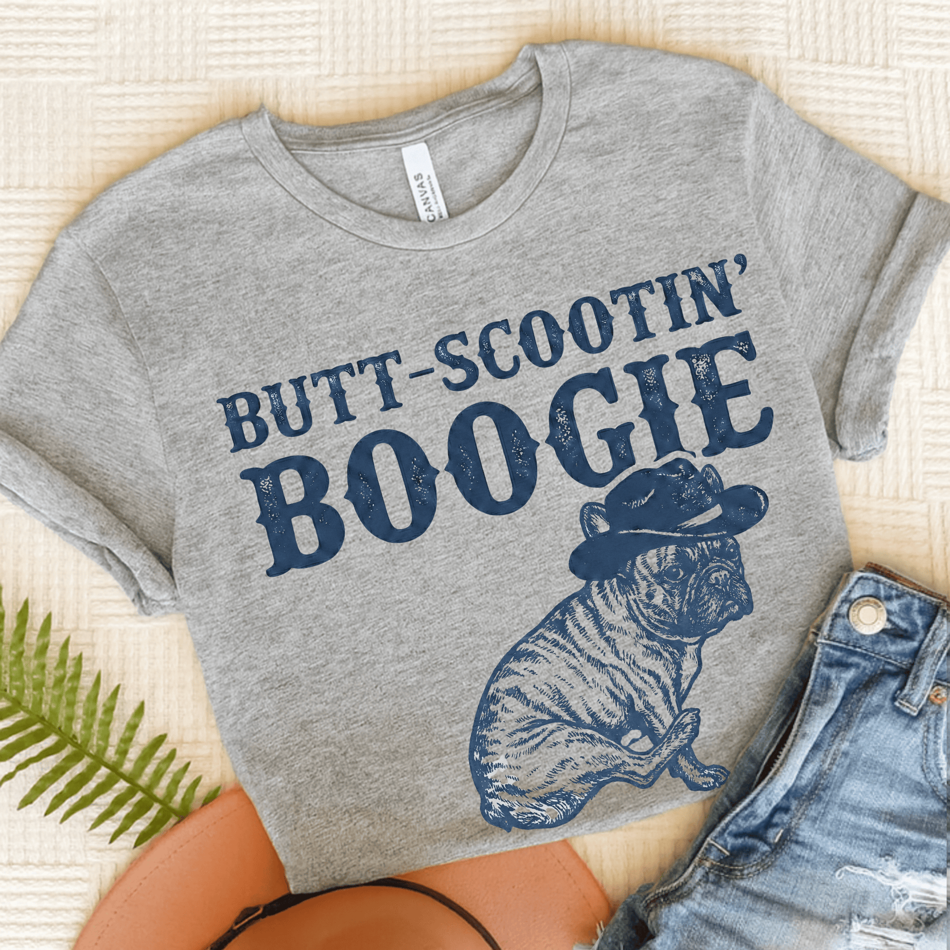 Brindle Frenchie Funny Western Unisex TShirt Athletic Heather