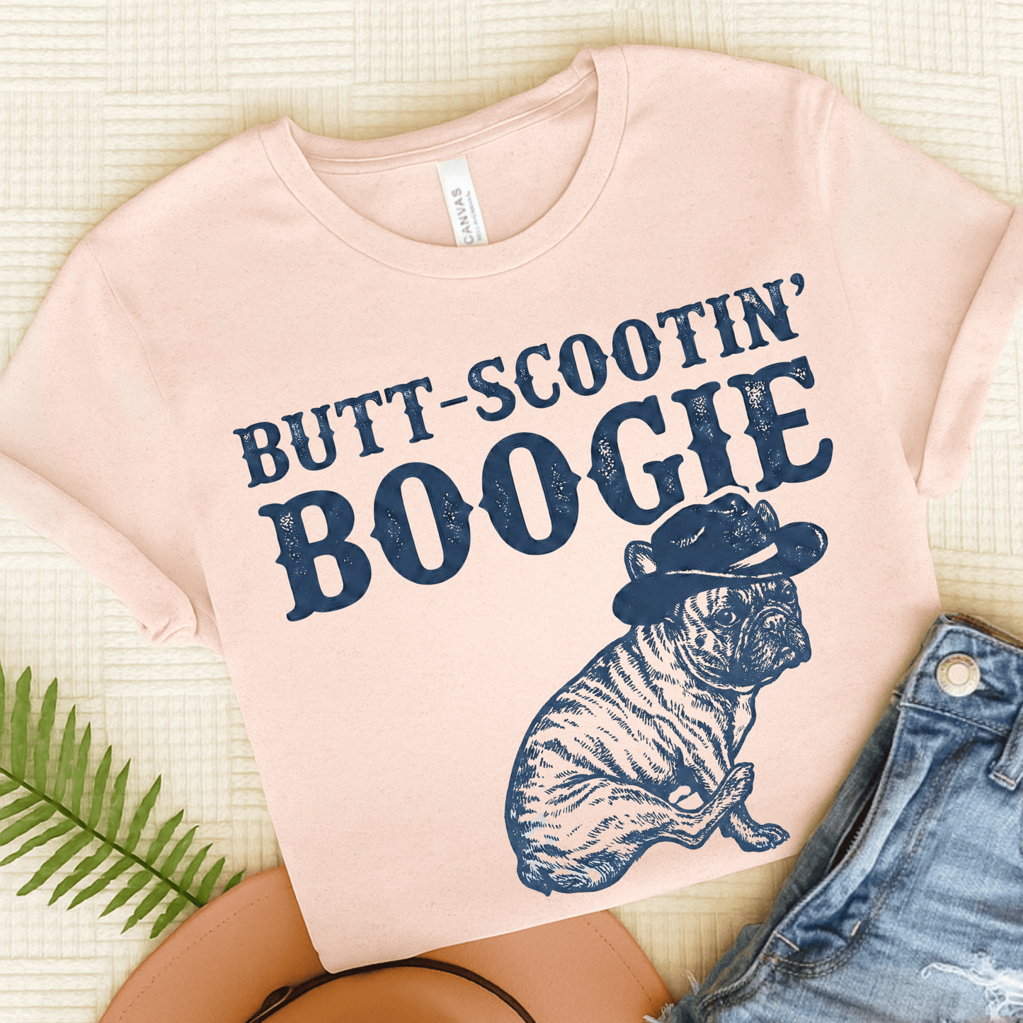 Brindle Frenchie Funny Western Unisex TShirt Soft Pink