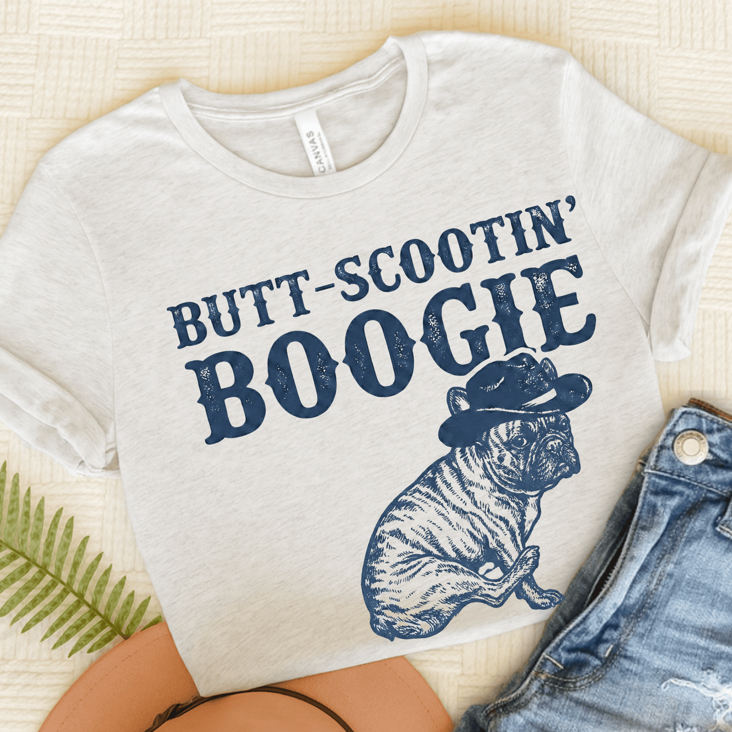 Brindle Frenchie Funny Western Unisex TShirt Ash