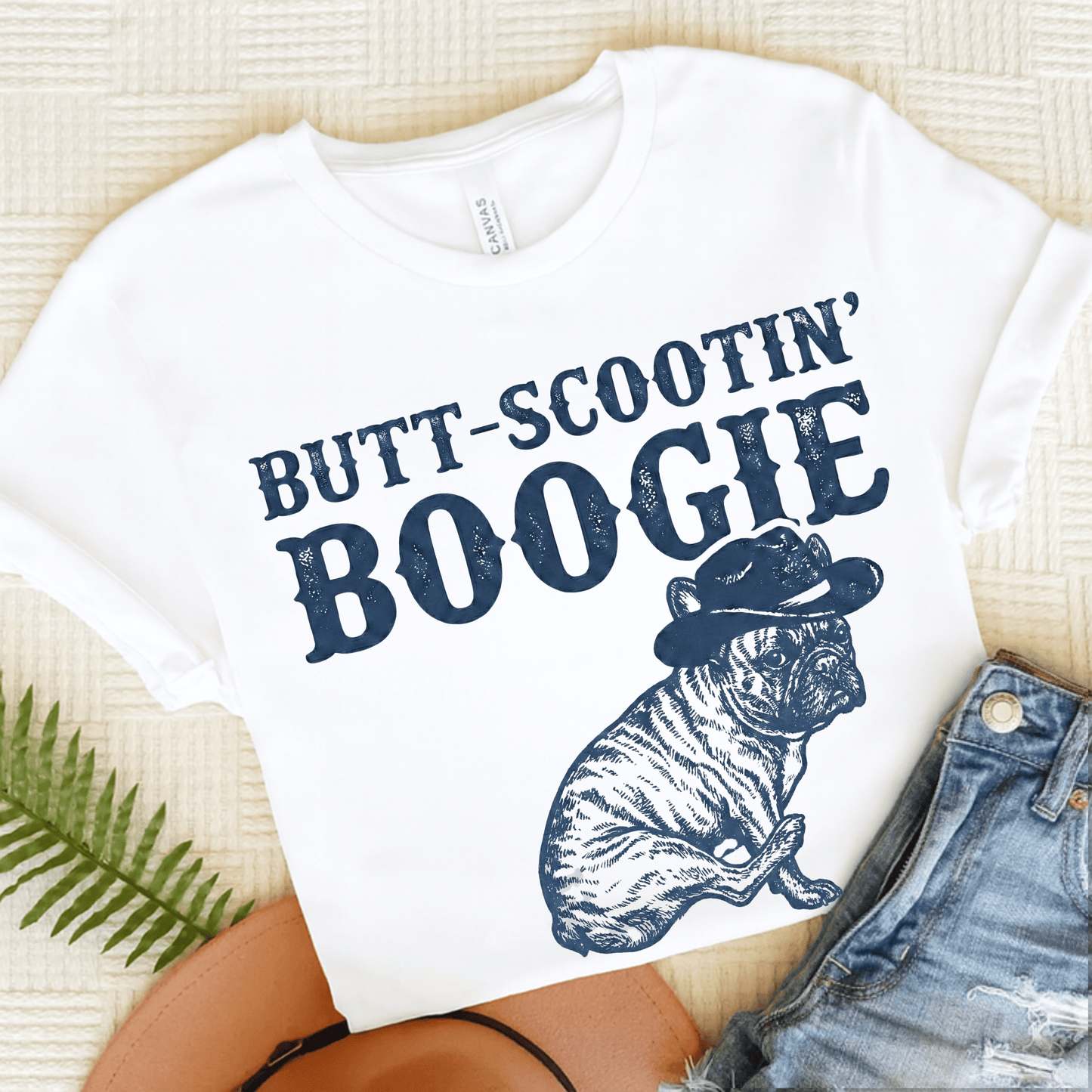 Brindle Frenchie Funny Western Unisex TShirt White
