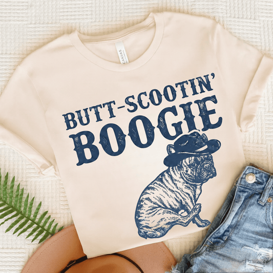 Brindle Frenchie Funny Western Unisex TShirt Natural