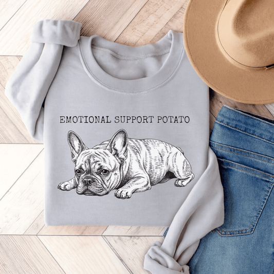 Brindle Frenchie Potato Unisex Sweatshirt Ash