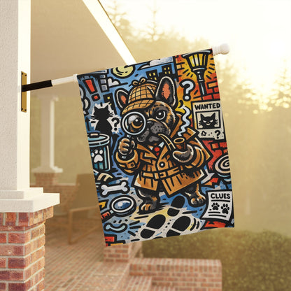 Brindle Frenchie Sherlock Books Flag