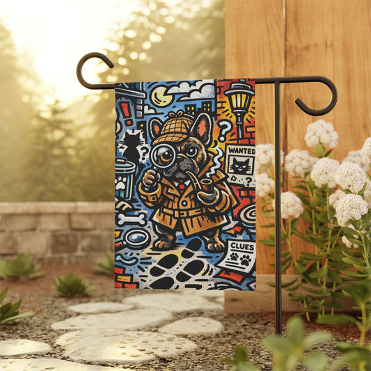 Brindle Frenchie Sherlock Books Flag
