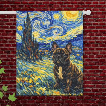 Brindle Frenchie Starry Night Yard Garden Flag 24.5'' × 32''