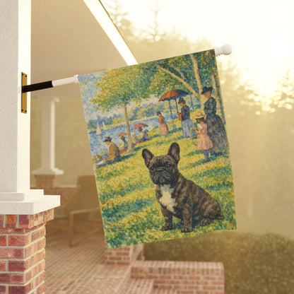 Brindle Frenchie Sunday in the Park Garden Flag