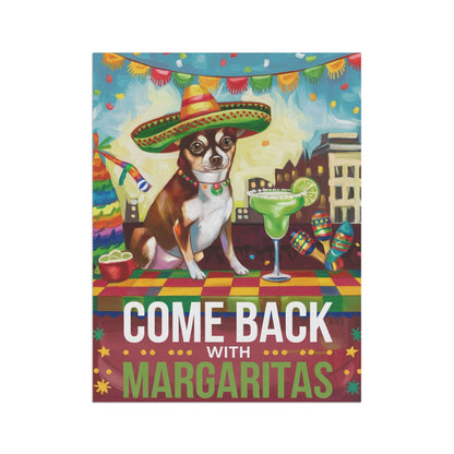 Printify Home Decor Brown Chihuahua Dog Garden Flag, Cinco de Mayo Fiesta, Margarita Drinking Decor, Front Yard Decor, Gardener Gift