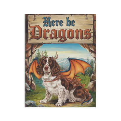 Printify Home Decor Brown Springer Spaniel Garden Flag, Fantasy Dragons Front Yard Spring Decor, Housewarming Gift