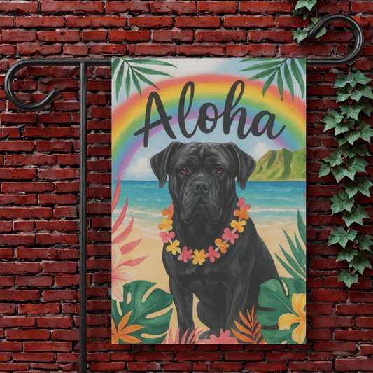 Printify Garden Flag 12'' × 18'' Cane Corso Dog Aloha Luau Garden Flag