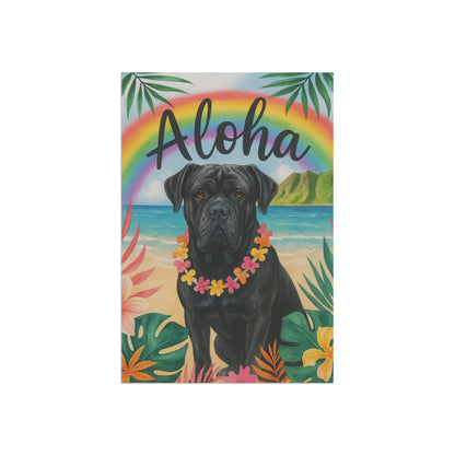 Printify Garden Flag Cane Corso Dog Aloha Luau Garden Flag