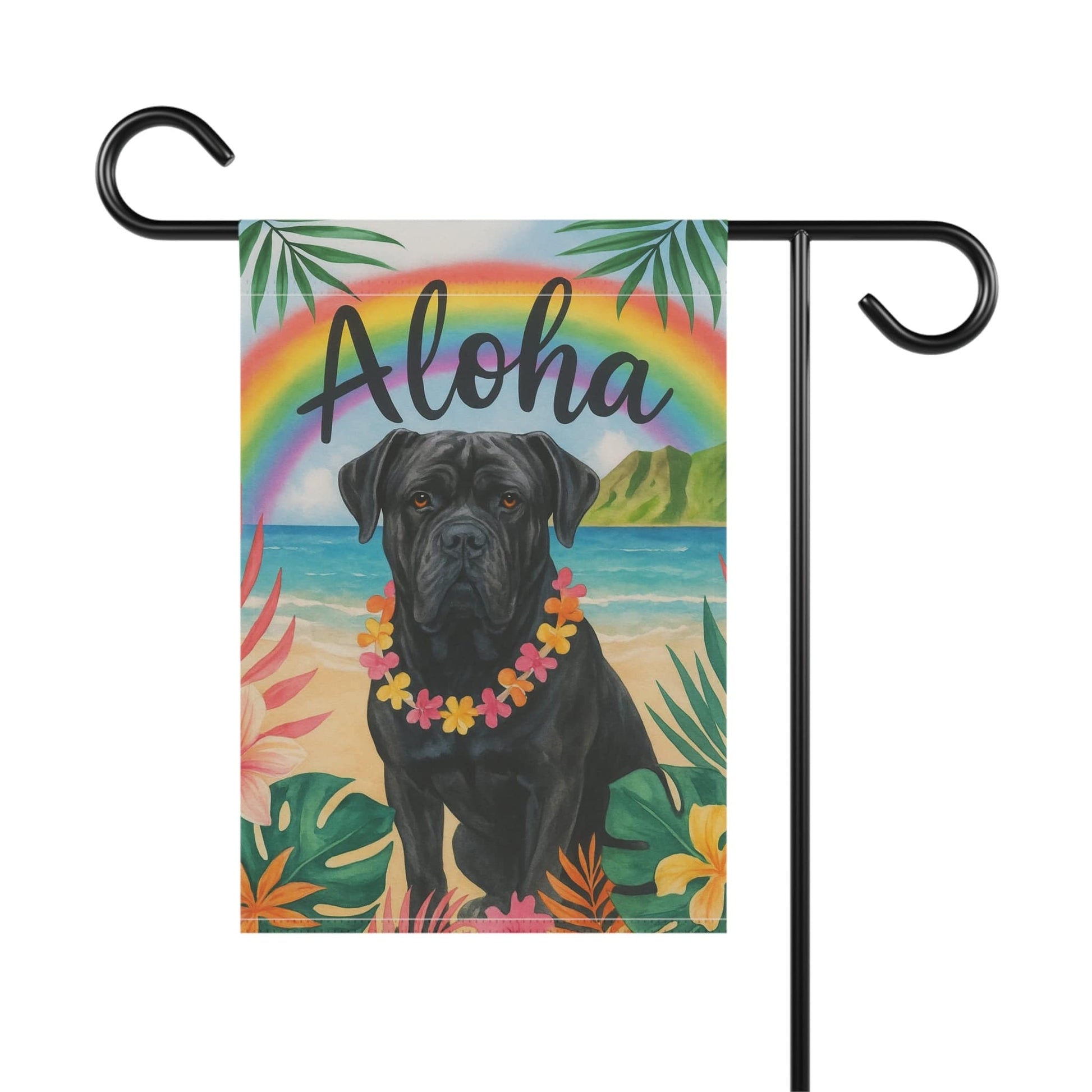 Printify Garden Flag Cane Corso Dog Aloha Luau Garden Flag