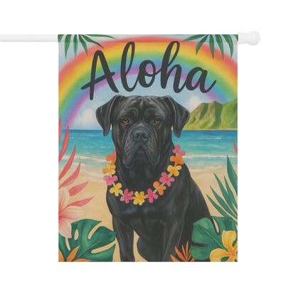 Printify Garden Flag Cane Corso Dog Aloha Luau Garden Flag