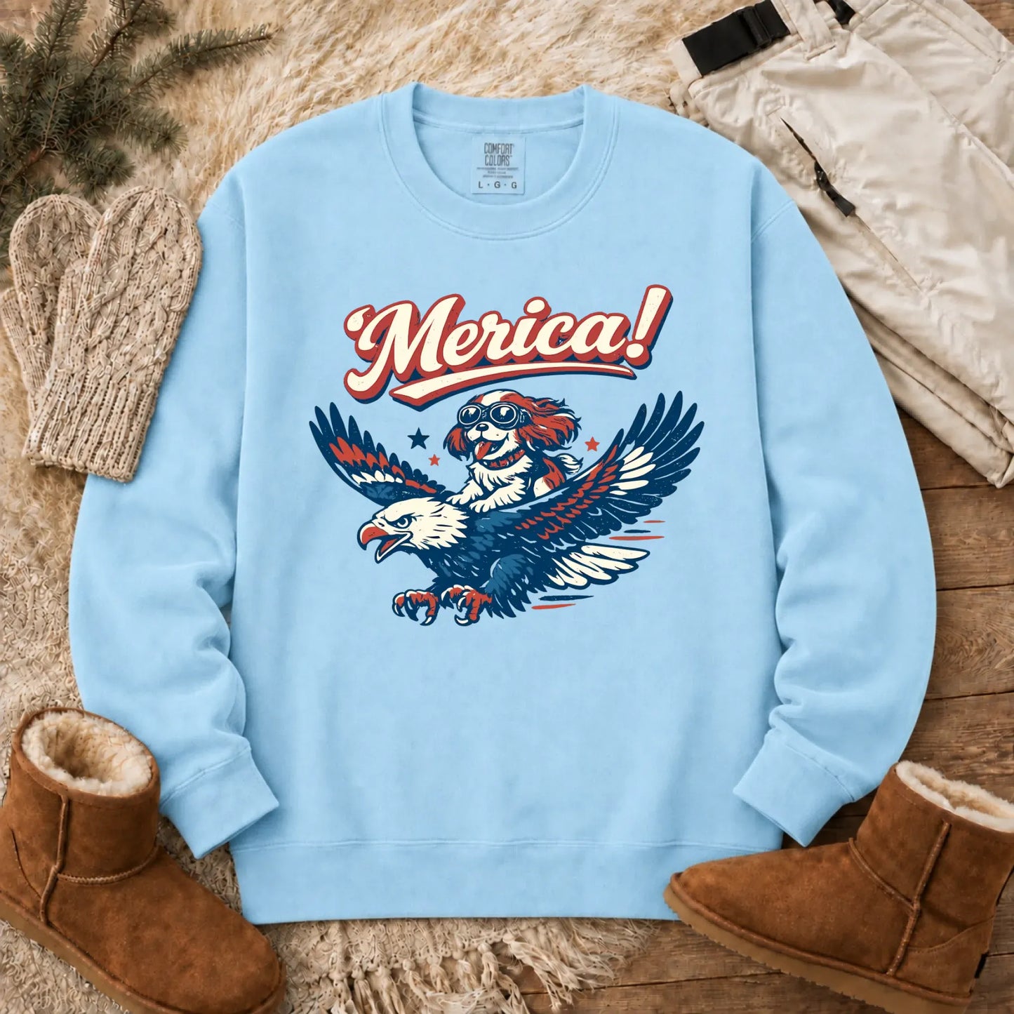 Cavalier America Patriotic USA Unisex Sweatshirt Chambray