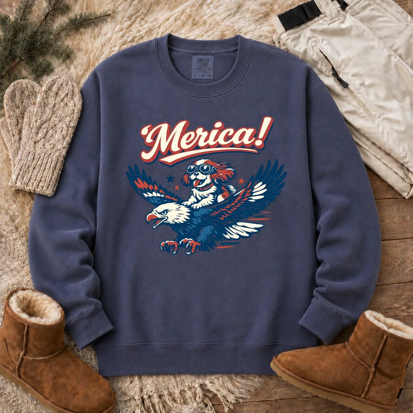 Cavalier America Patriotic USA Unisex Sweatshirt Denim