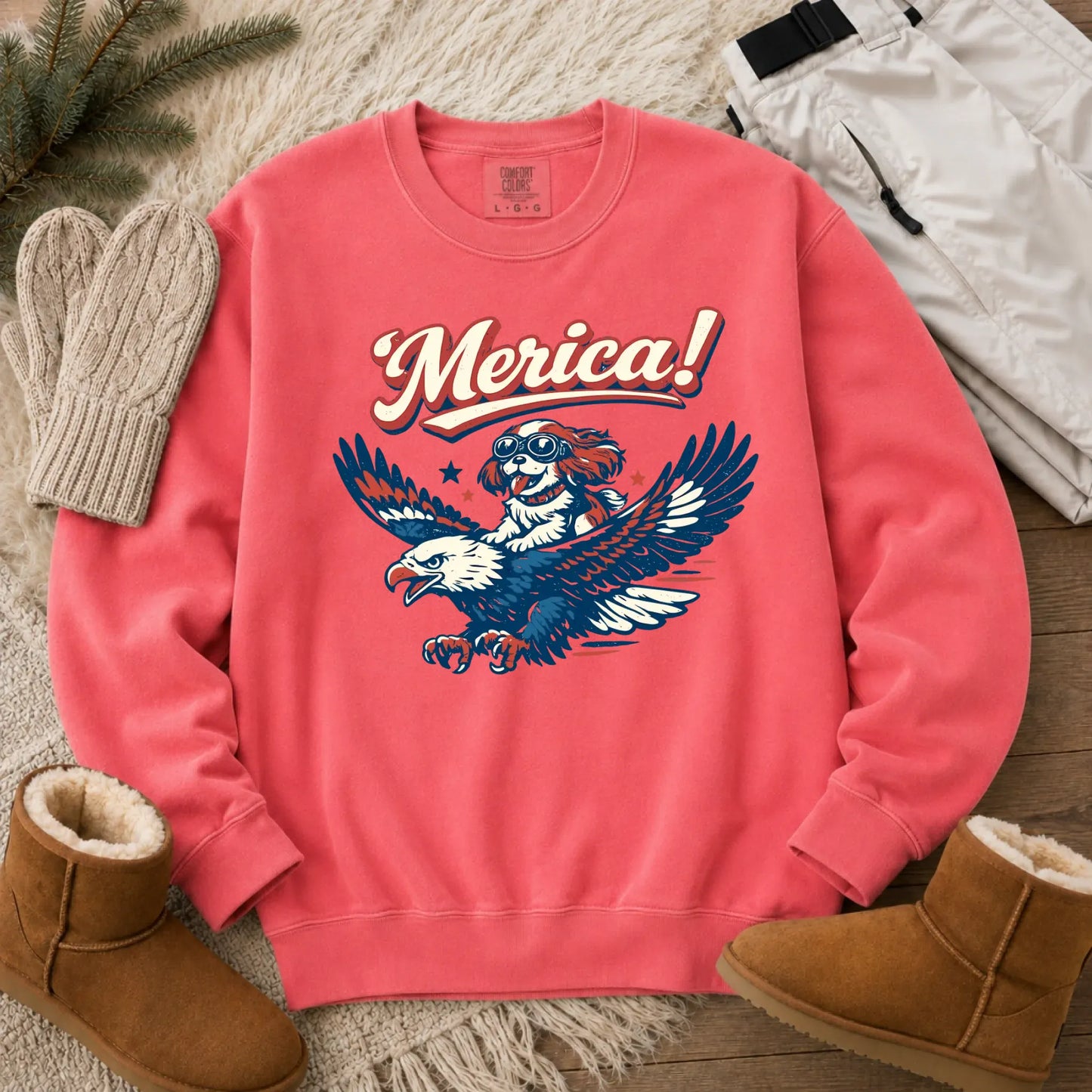 Cavalier America Patriotic USA Unisex Sweatshirt Watermelon