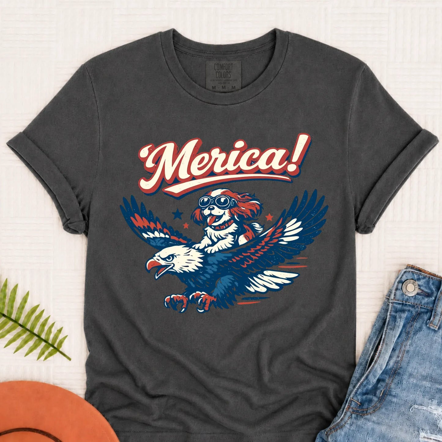 Cavalier America Patriotic USA Unisex TShirt Pepper