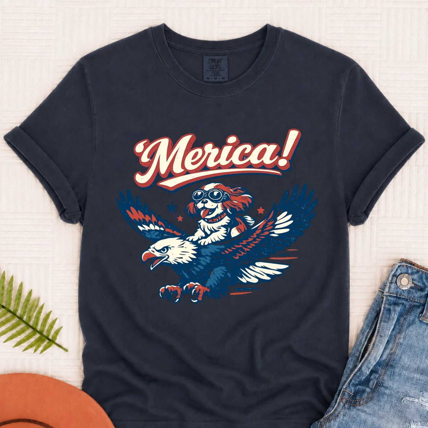 Cavalier America Patriotic USA Unisex TShirt Navy