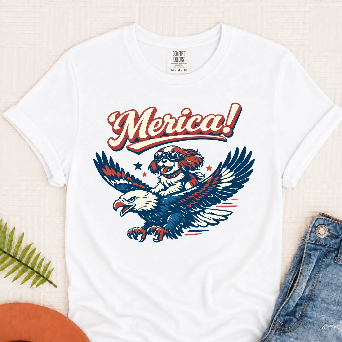 Cavalier America Patriotic USA Unisex TShirt White