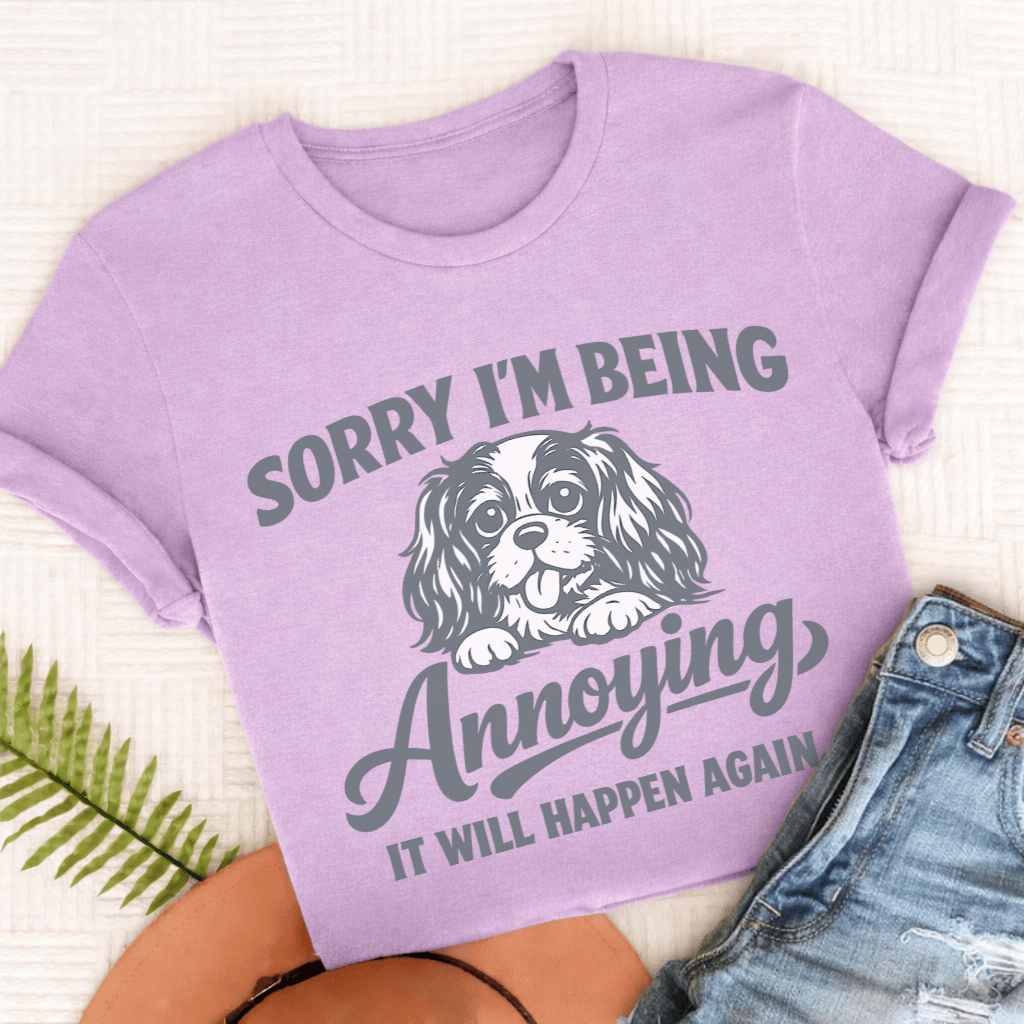 Cavalier Annoying Sorry Unisex TShirt Comfort Colors Orchid