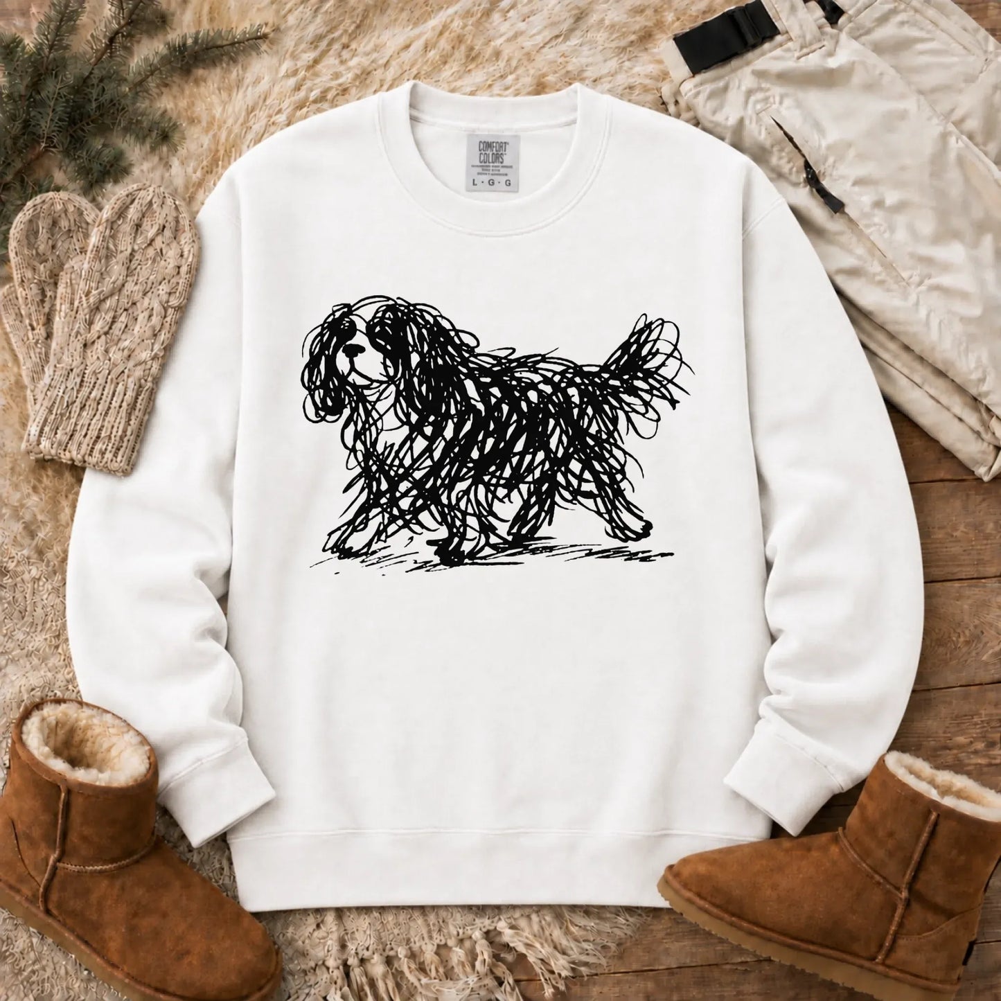Cavalier Artist Line Art Unisex Sweatshirt White