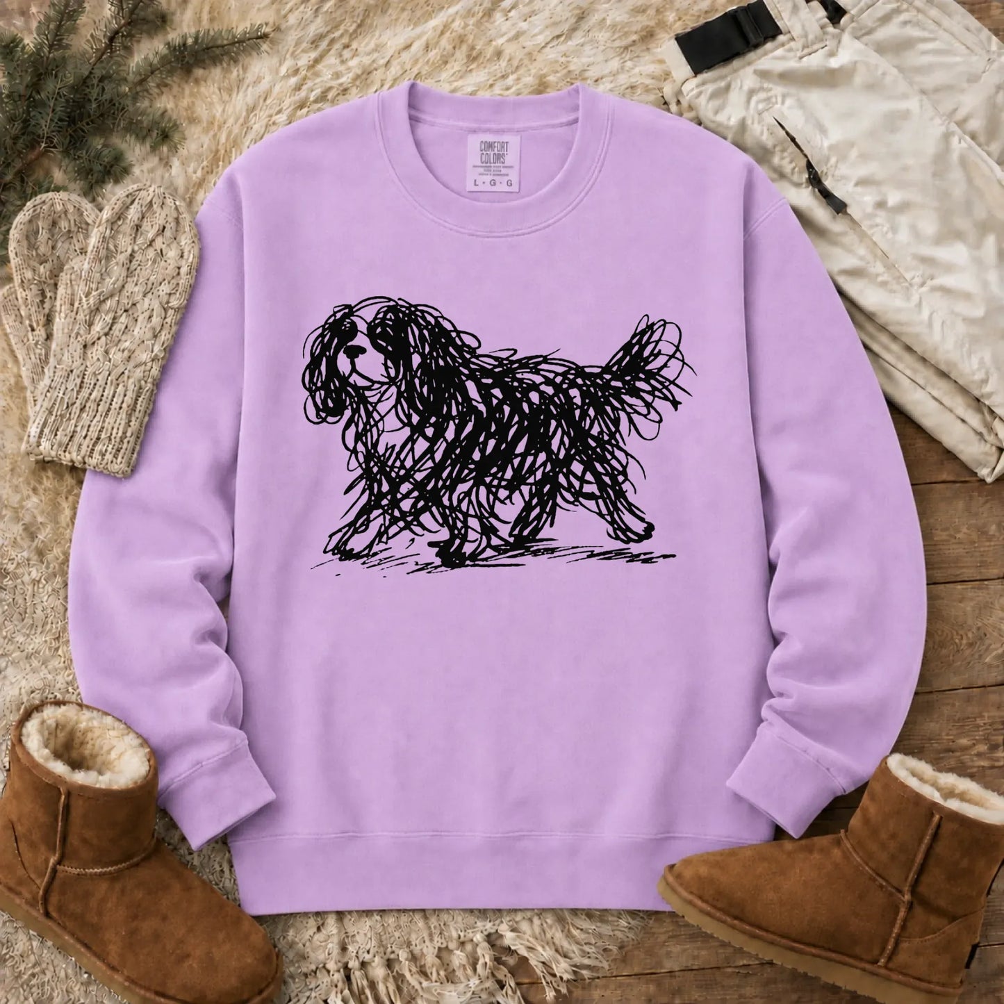 Cavalier Artist Line Art Unisex Sweatshirt Orchid