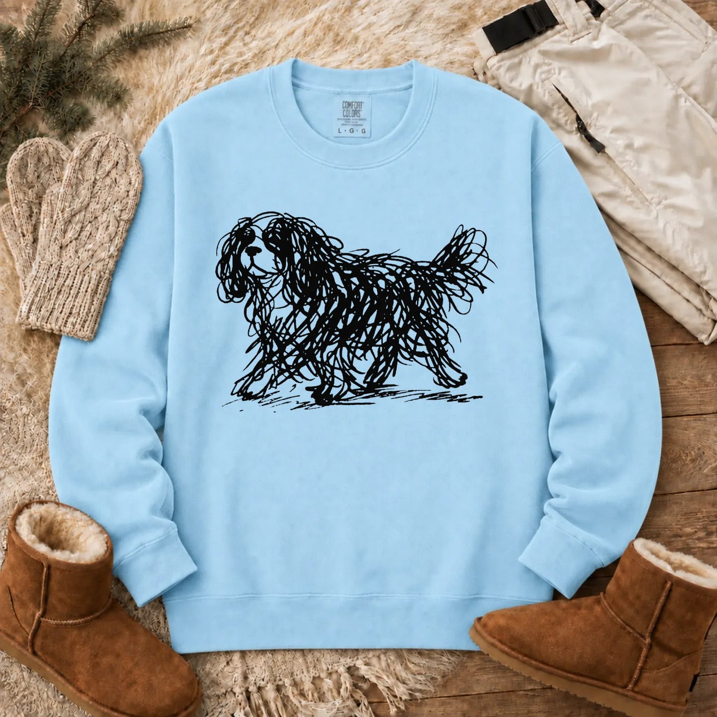 Cavalier Artist Line Art Unisex Sweatshirt Chambray