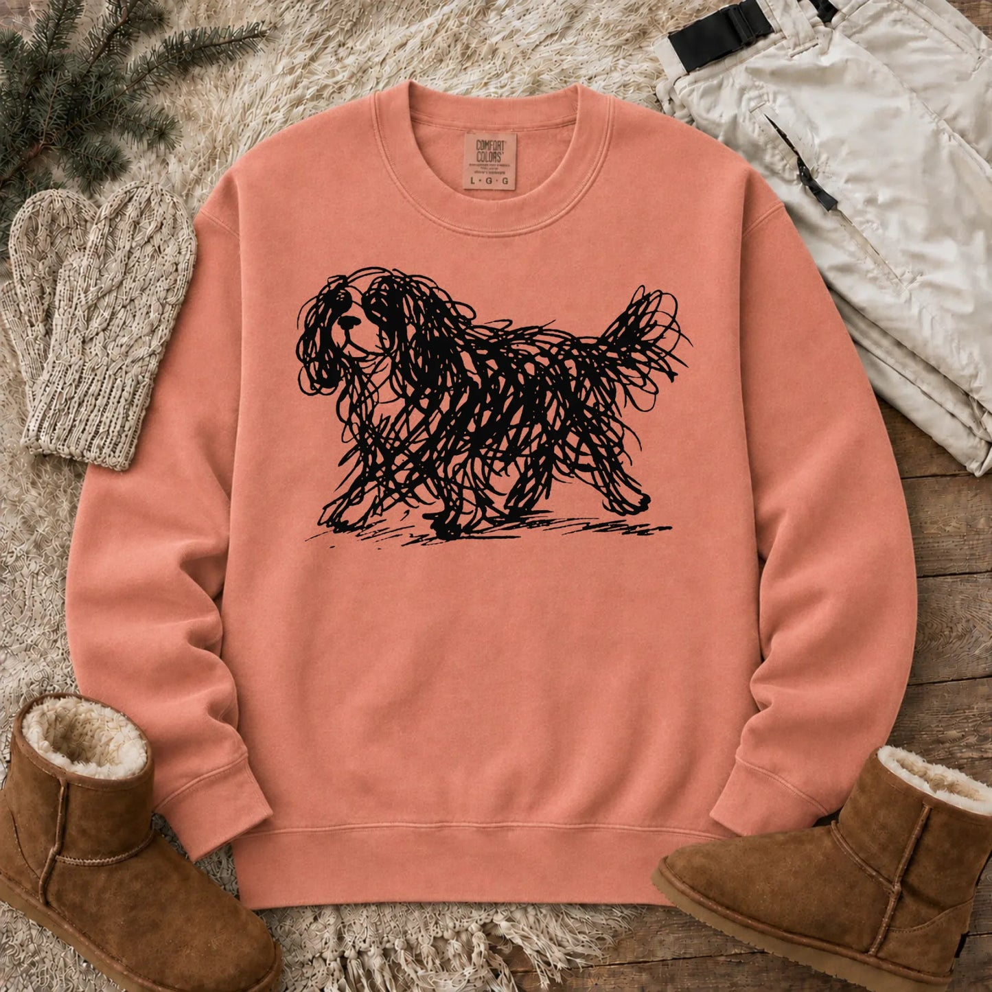 Cavalier Artist Line Art Unisex Sweatshirt Terracotta