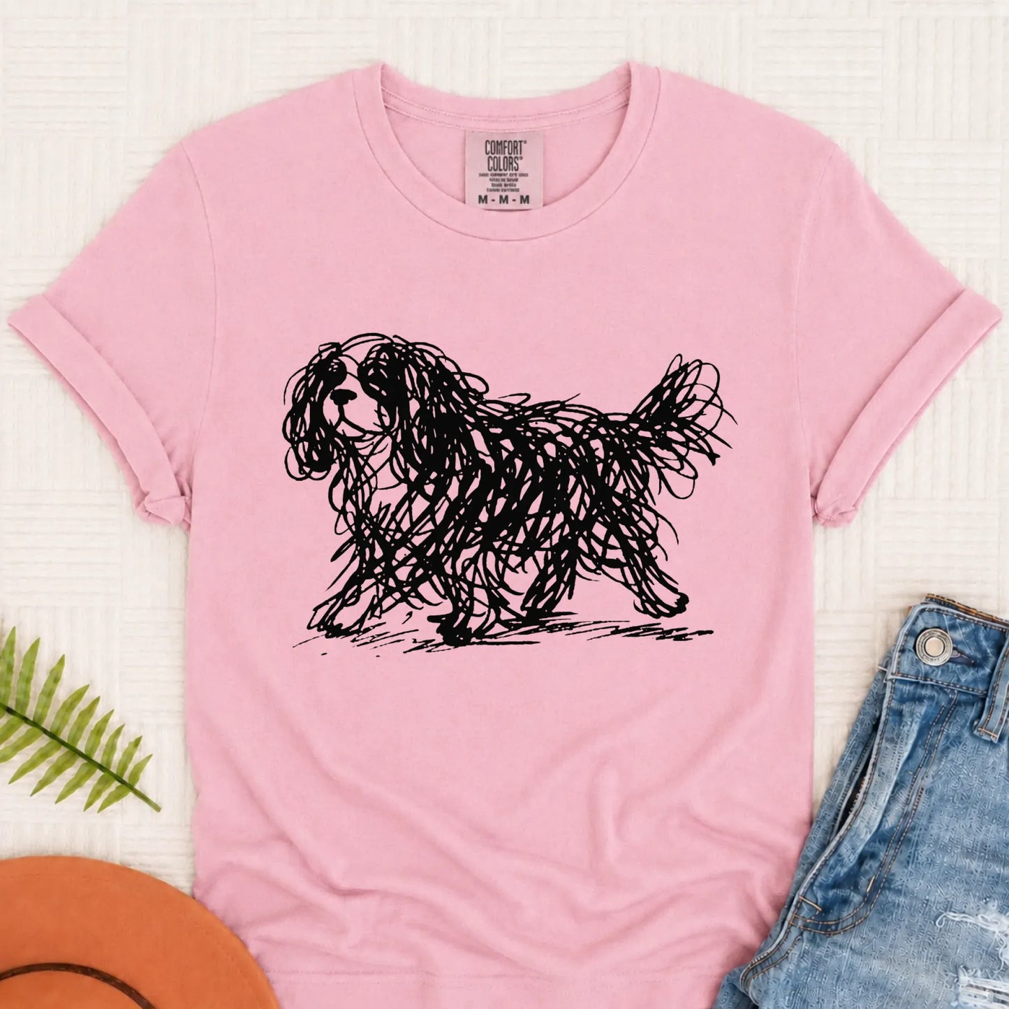 Cavalier Artist Squiggle Line Art Unisex TShirt Blossom