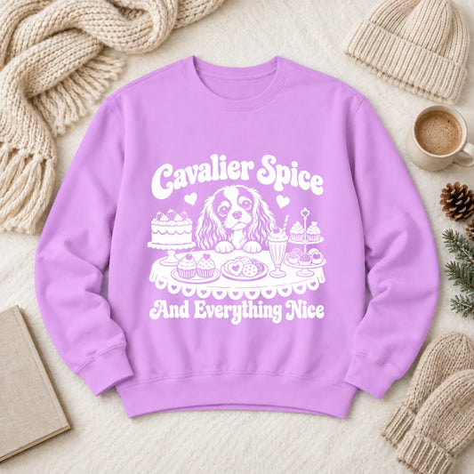 Cavalier Baking Sugar Spice Unisex Sweatshirt Neon Violet