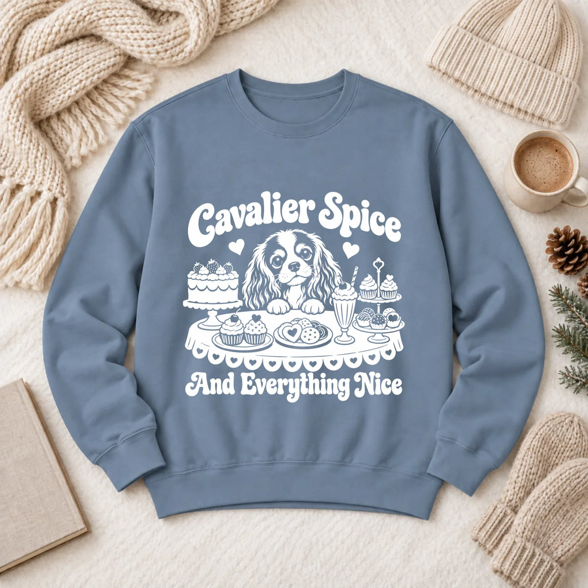Cavalier Baking Sugar Spice Unisex Sweatshirt Blue Jean