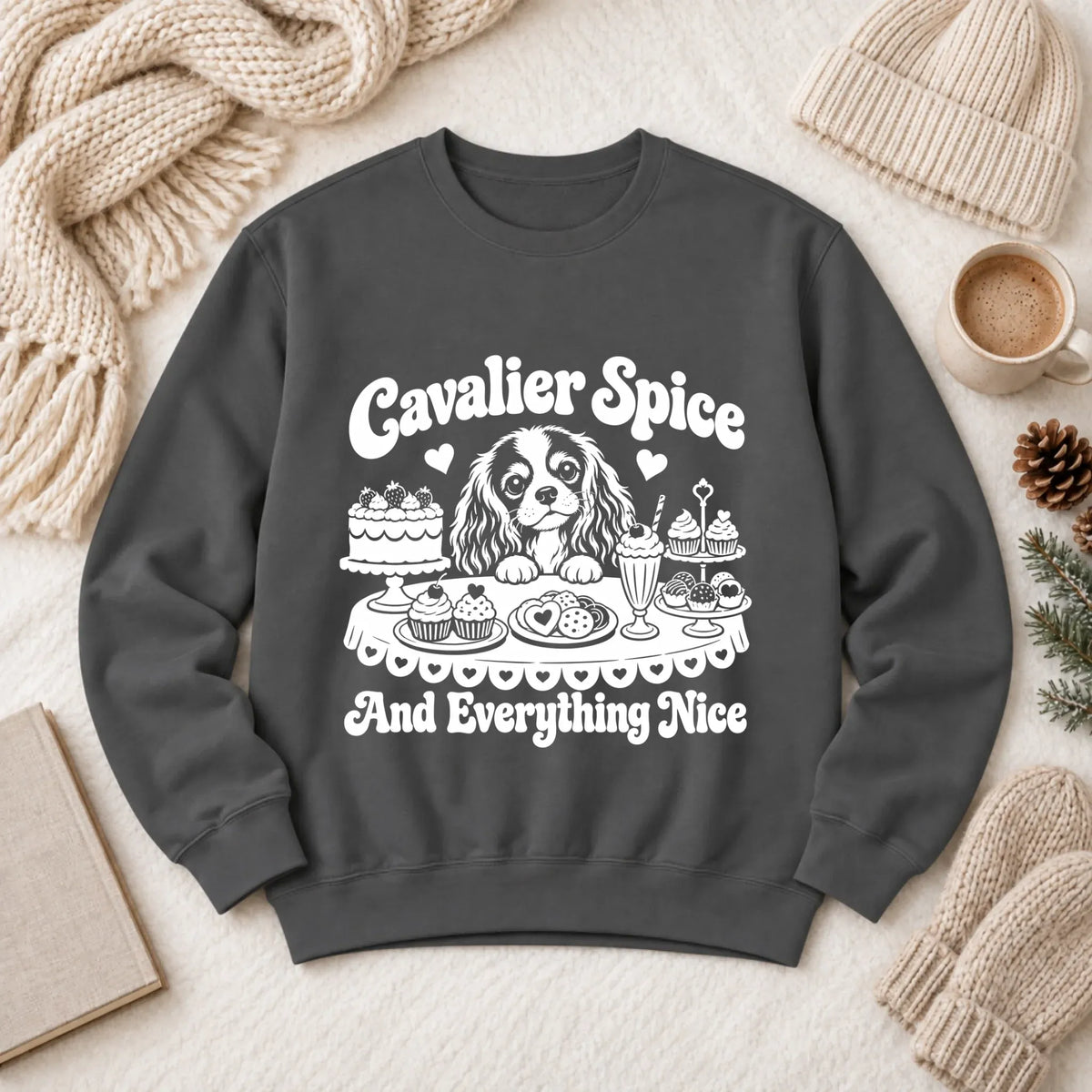 Cavalier Baking Sugar Spice Unisex Sweatshirt Pepper