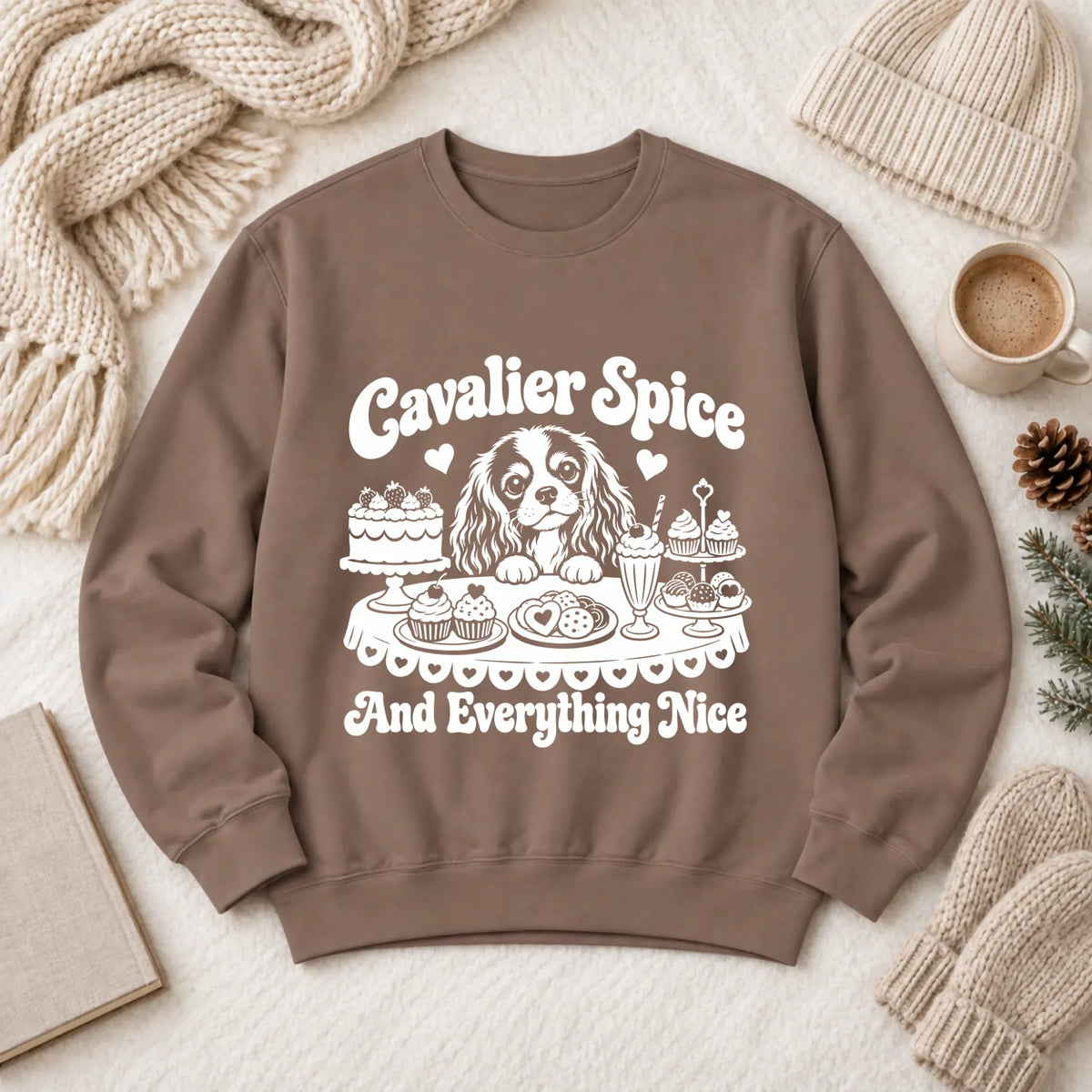 Cavalier Baking Sugar Spice Unisex Sweatshirt Espresso