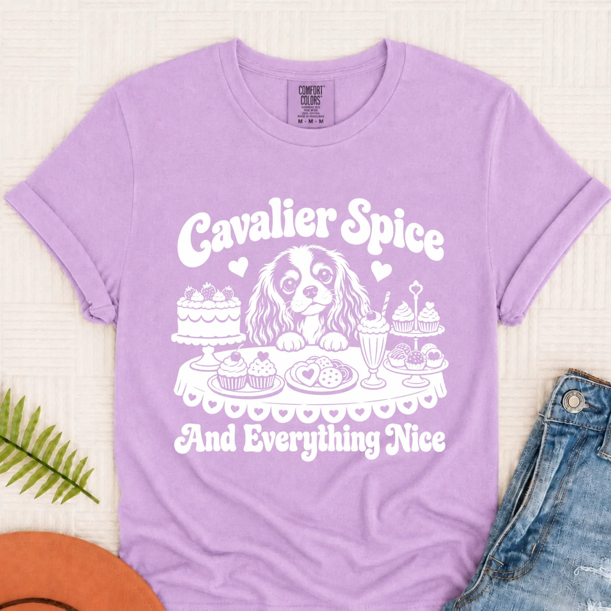 Cavalier Baking Sugar Spice Unisex Tshirt Orchid