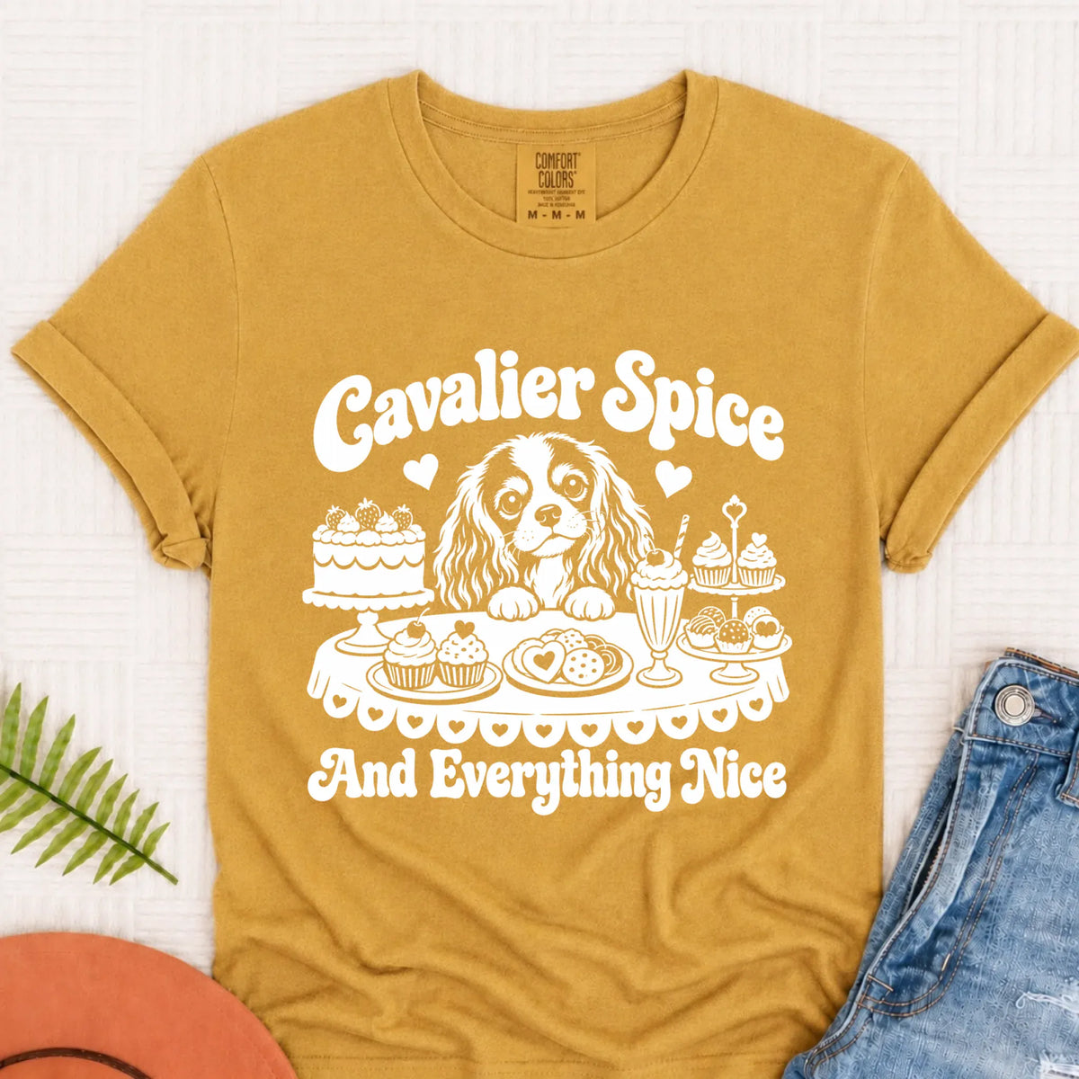 Cavalier Baking Sugar Spice Unisex Tshirt Mustard