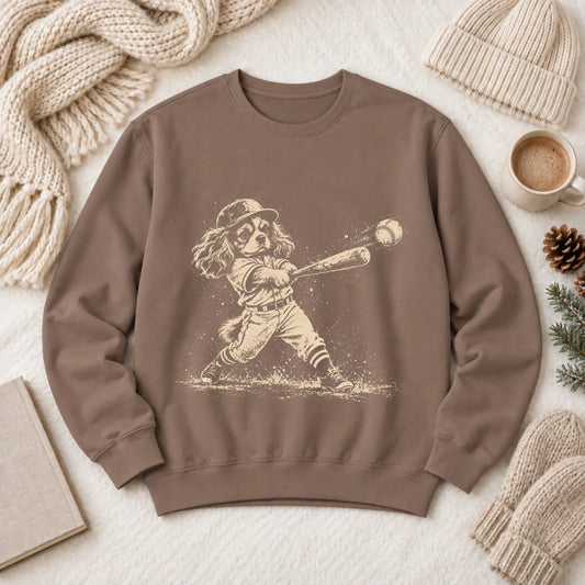 Cavalier Baseball Player Unisex Sweatshirt Espresso