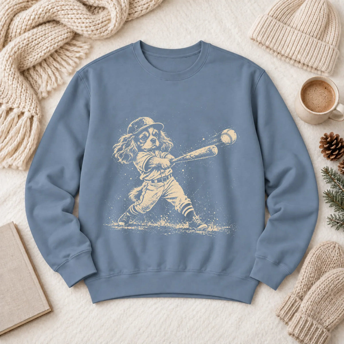 Cavalier Baseball Player Unisex Sweatshirt Blue Jean