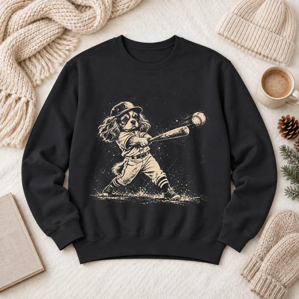 Cavalier Baseball Player Unisex Sweatshirt Black