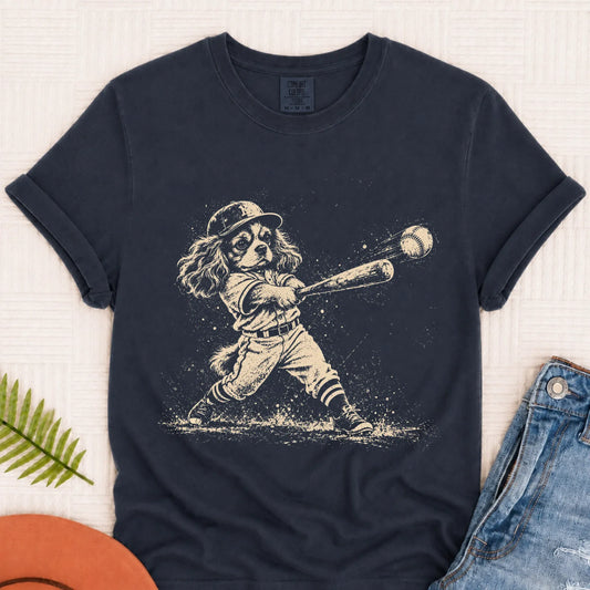 Cavalier Baseball Player Unisex TShirt Navy