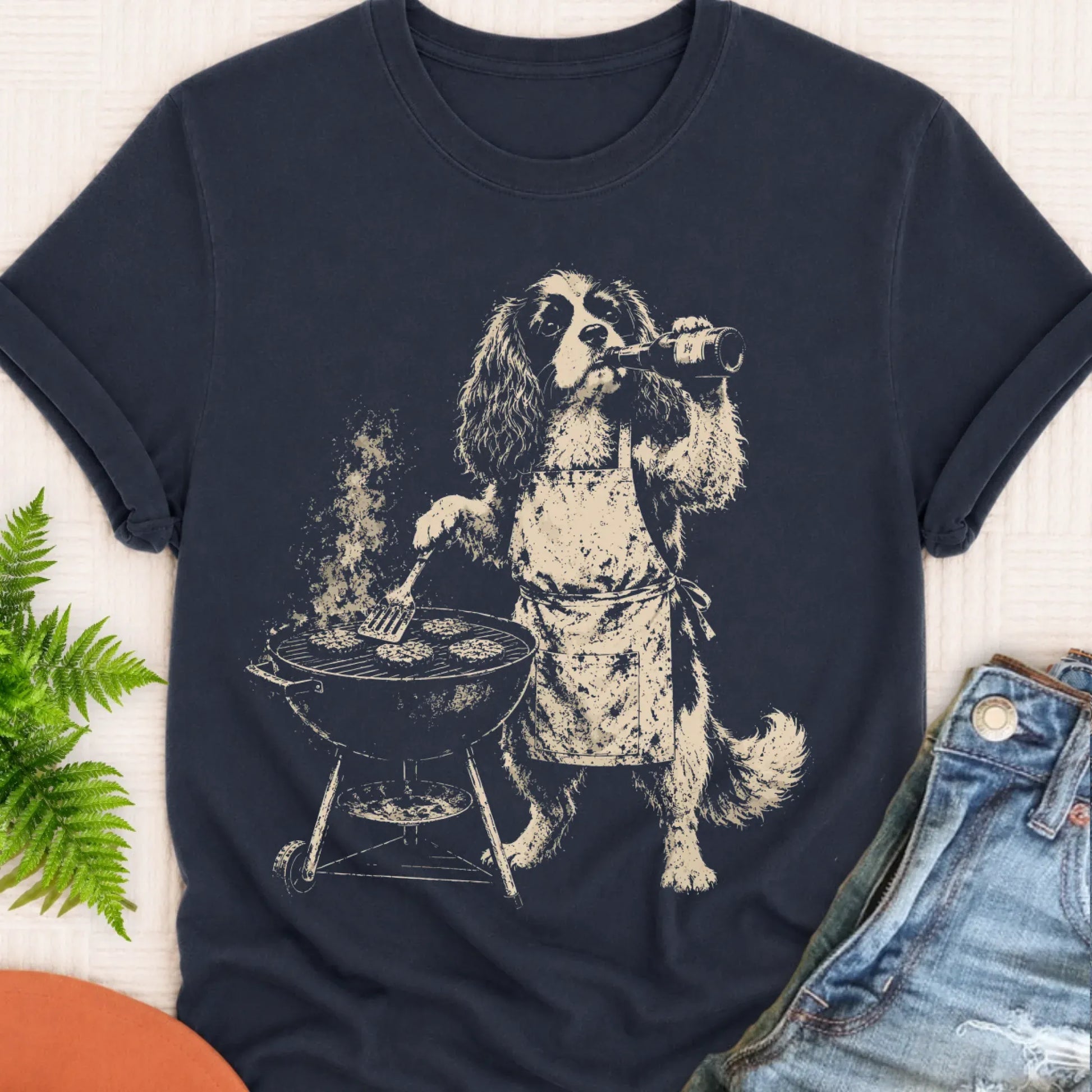Cavalier BBQ Grill Master Unisex TShirt Navy
