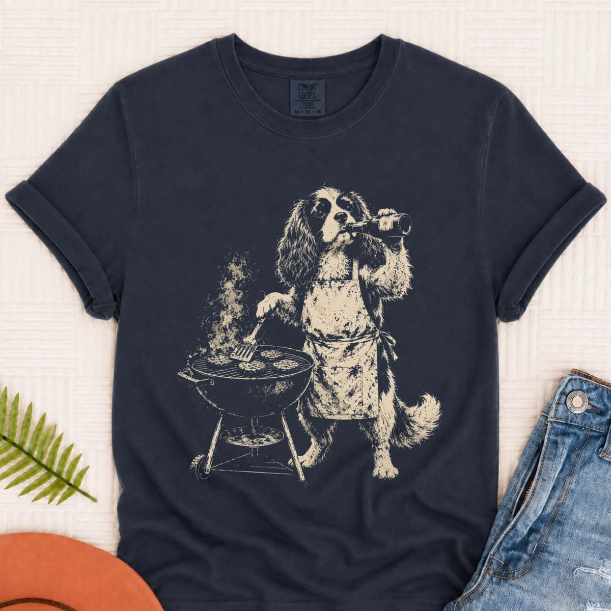 Cavalier BBQ Grill Master Unisex TShirt Navy