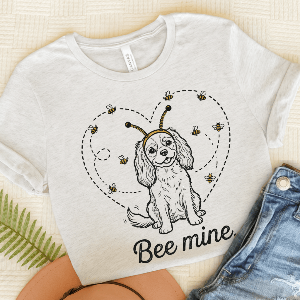 Cavalier Bee Mine Garden Unisex TShirt Ash