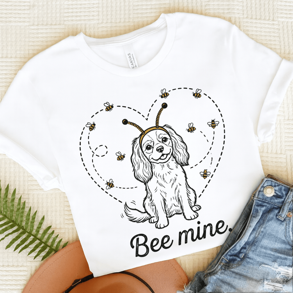 Cavalier Bee Mine Garden Unisex TShirt White