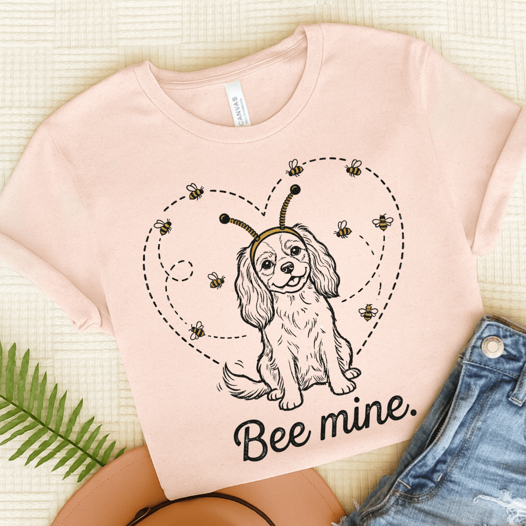 Cavalier Bee Mine Garden Unisex TShirt Soft Pink