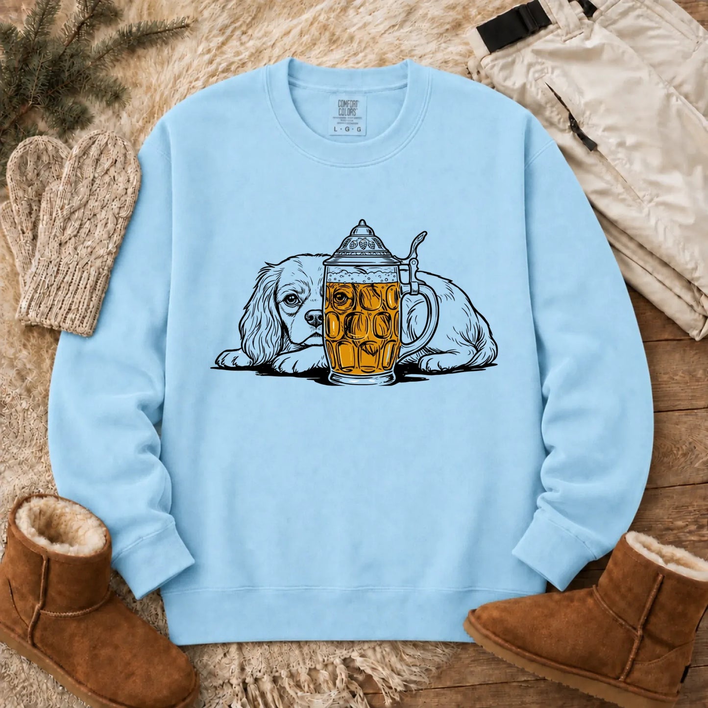 Customizer CC Light Sweatshirt / Chambray / S Cavalier Beer Drinking Brewer Unisex Sweatshirt