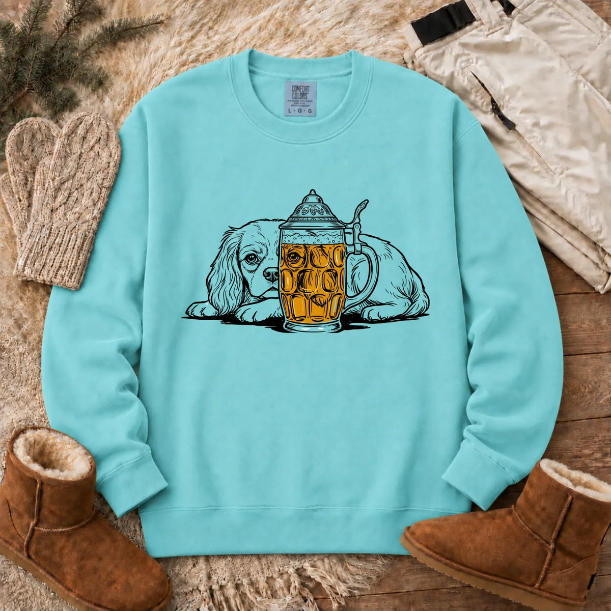 Customizer CC Light Sweatshirt / Chalky Mint / S Cavalier Beer Drinking Brewer Unisex Sweatshirt