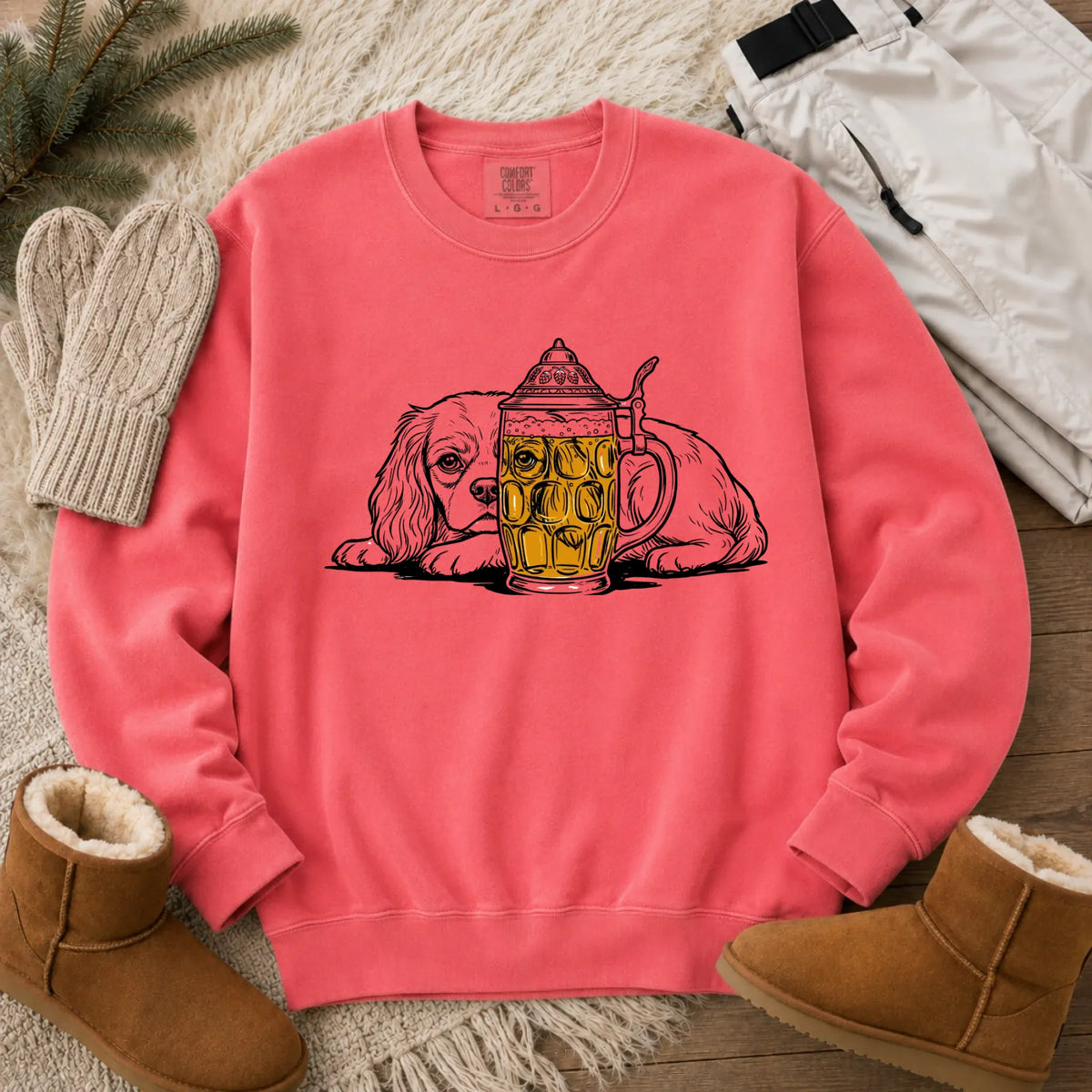 Customizer CC Light Sweatshirt / Watermelon / S Cavalier Beer Drinking Brewer Unisex Sweatshirt