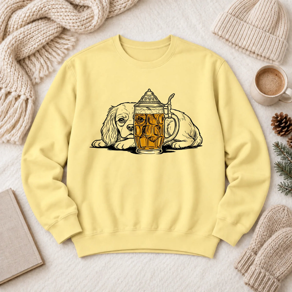 Cavalier Beer Drinking Brewer Unisex Sweatshirt Butter
