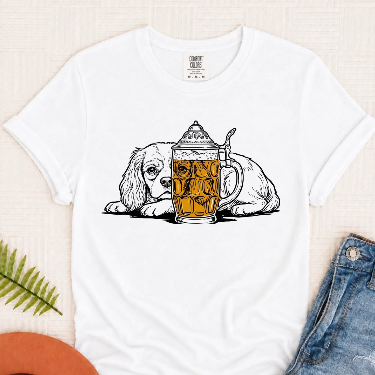 Customizer Monster Light 1717 / White / S Cavalier Beer Drinking Brewer Unisex TShirt