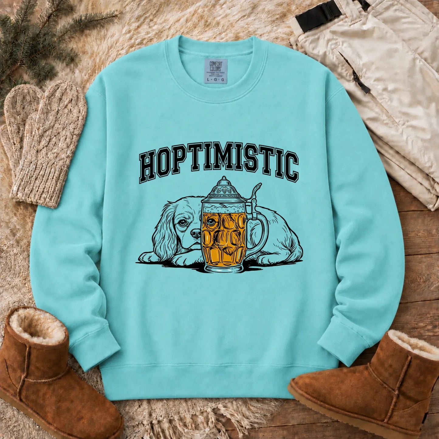 Customizer CC Light Sweatshirt / Chalky Mint / S Cavalier Beer Lover Day Drinking Unisex Sweatshirt