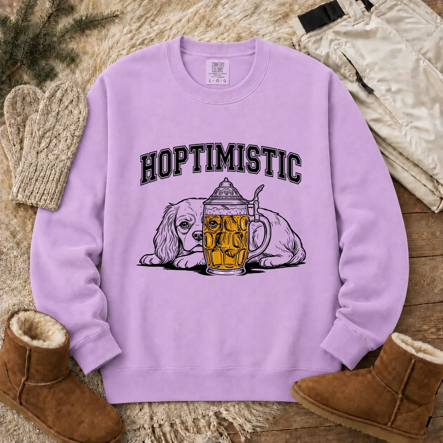 Customizer CC Light Sweatshirt / Orchid / S Cavalier Beer Lover Day Drinking Unisex Sweatshirt